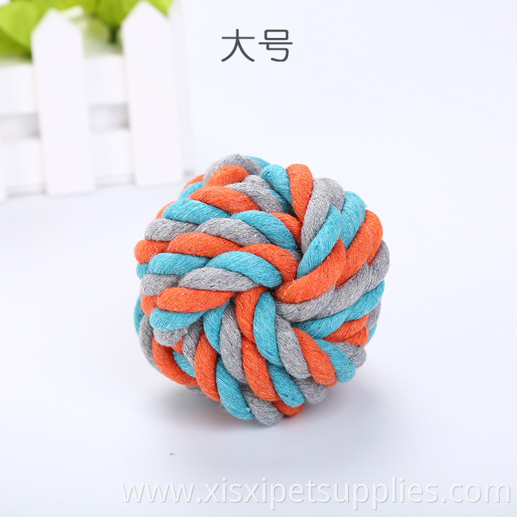 Rope Ball Dog Toy Teeth Cleaning Chew Toys Wholesale Braided Cotton for Dogs Pet Toys Different Color Cotton +polyster Opp Bag